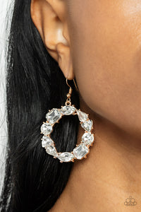 Paparazzi. Earrings ~ GLOWING In Circles Gold - Glitzygals5dollarbling Paparazzi Boutique 