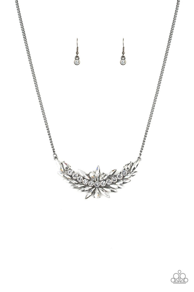 Paparazzi HEIRS and Graces - Black - White Rhinestones - Necklace and matching Earrings - Glitzygals5dollarbling Paparazzi Boutique 