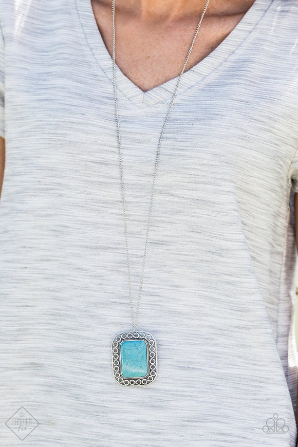 Peaceful Plains- Blue and Silver Necklace- Paparazzi Accessories Exclusive - Glitzygals5dollarbling Paparazzi Boutique 