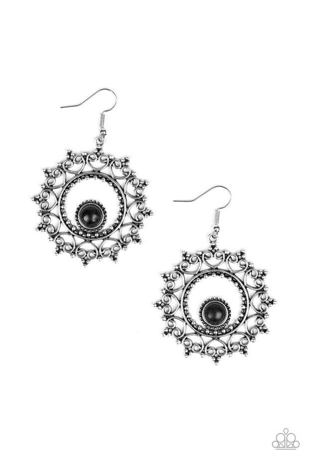 Paparazzi Wreathed In Whimsicality - Black Earrings - Glitzygals5dollarbling Paparazzi Boutique 