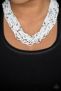 Summer Samba White Necklace - Glitzygals5dollarbling Paparazzi Boutique 