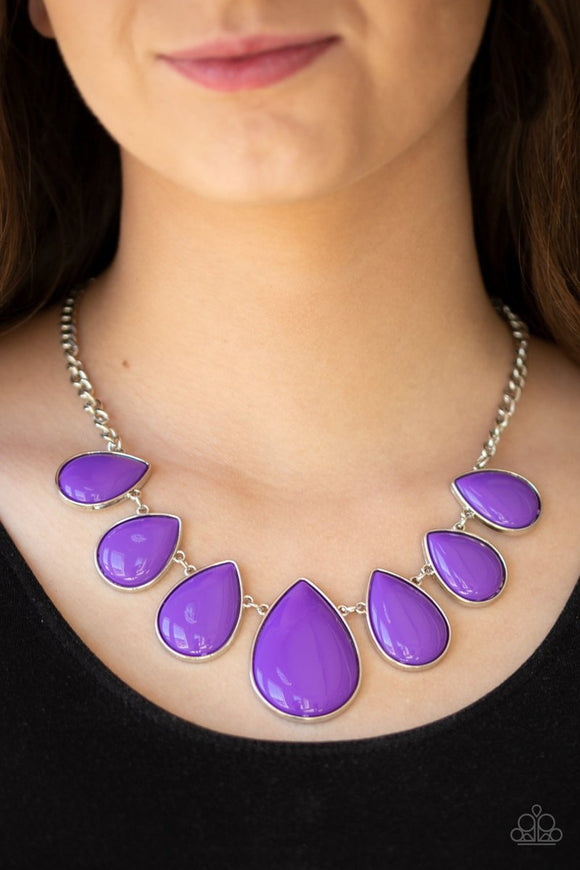 Drop Zone Purple – Paparazzi Necklace - Glitzygals5dollarbling Paparazzi Boutique 