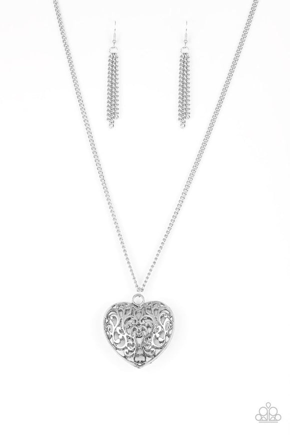 Paparazzi “Victorian Virtue” Silver Necklace - Glitzygals5dollarbling Paparazzi Boutique 