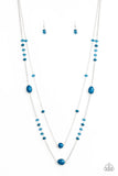 Paparazzi Dazzle The Crowd - Blue - Shimmery Silver Chains - Necklace and matching Earrings - Glitzygals5dollarbling Paparazzi Boutique 