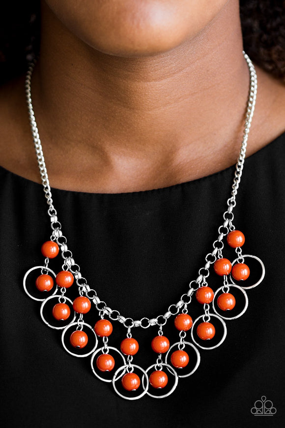 Really Rococo Orange Necklace - Glitzygals5dollarbling Paparazzi Boutique 