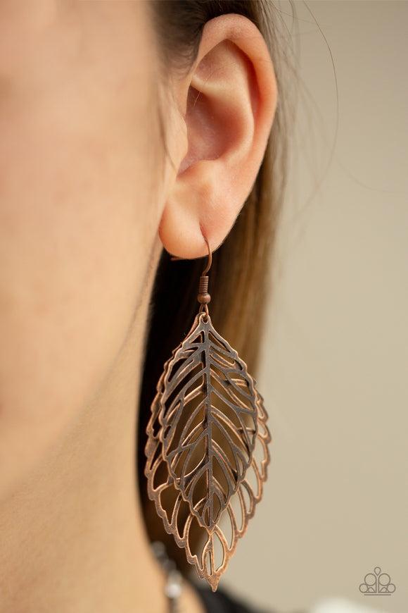 Paparazzi Take it or LEAF It Copper Earrings - Glitzygals5dollarbling Paparazzi Boutique 