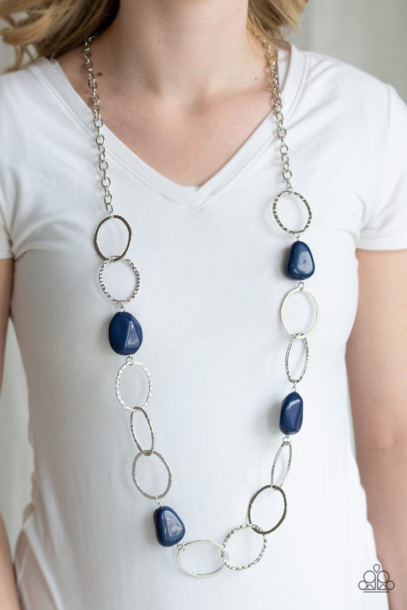 Paparazzi Modern Day Malibu - Blue - Necklace & Earrings - Glitzygals5dollarbling Paparazzi Boutique 