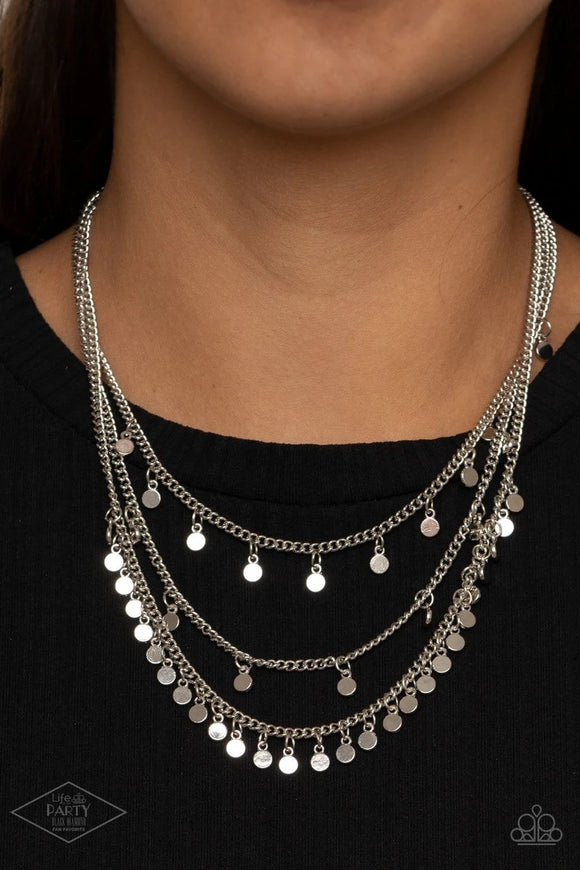 Paparazzi Accessories: Always On CHIME - Silver Necklace - Black Diamond Fan Favorite - Glitzygals5dollarbling Paparazzi Boutique 