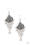 Paparazzi Elegantly Effervescent - Silver Gem - White Rhinestones - Earrings - Glitzygals5dollarbling Paparazzi Boutique 