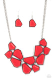 Double-Defaced Red ~ Paparazzi Necklace - Glitzygals5dollarbling Paparazzi Boutique 
