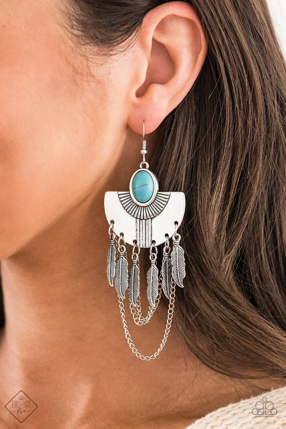 Paparazzi Sure Thing, Chief! Blue Turquoise Fashion Fix Exclusive Earrings - Glitzygals5dollarbling Paparazzi Boutique 