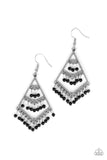 Kite Race - black - Paparazzi earrings - Glitzygals5dollarbling Paparazzi Boutique 