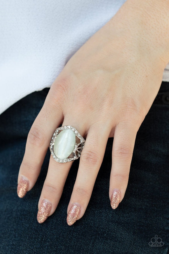 Paparazzi Dew Unto Others white moonstone Ring Life of the Party May 2020 Exclusive - Glitzygals5dollarbling Paparazzi Boutique 
