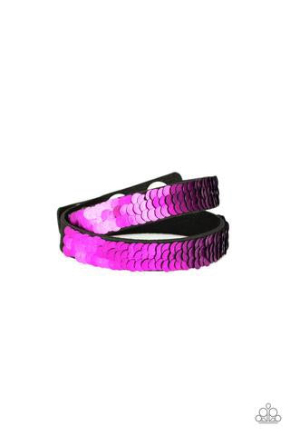 Paparazzi Under The SEQUINS purple blue double wrap bracelet - Glitzygals5dollarbling Paparazzi Boutique 
