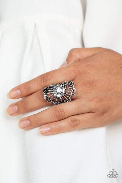 Adrift - white - Paparazzi ring - Glitzygals5dollarbling Paparazzi Boutique 