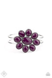 Paparazzi Petal Persuasion - Purple - Silver Hinged Bracelet - Fashion Fix / Trend Blend Exclusive January 2020 - Glitzygals5dollarbling Paparazzi Boutique 