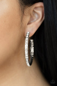 Global Gleam - white - Paparazzi earrings - Glitzygals5dollarbling Paparazzi Boutique 