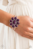 Paparazzi Petal Persuasion - Purple - Silver Hinged Bracelet - Fashion Fix / Trend Blend Exclusive January 2020 - Glitzygals5dollarbling Paparazzi Boutique 