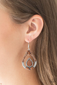 Paparazzi Vogue Voyager - Brown Beads - Silver Teardrop Earrings - Glitzygals5dollarbling Paparazzi Boutique 
