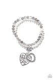 Paparazzi Think With Your Heart - Silver Bracelet - Glitzygals5dollarbling Paparazzi Boutique 