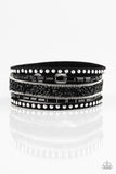 Paparazzi Rhinestone Rocker Black Urban Bracelet - Glitzygals5dollarbling Paparazzi Boutique 