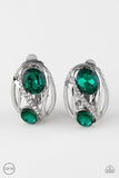 Paparazzi Wheres The FIREWORK? - Green CLIP-ON Earrings - Glitzygals5dollarbling Paparazzi Boutique 