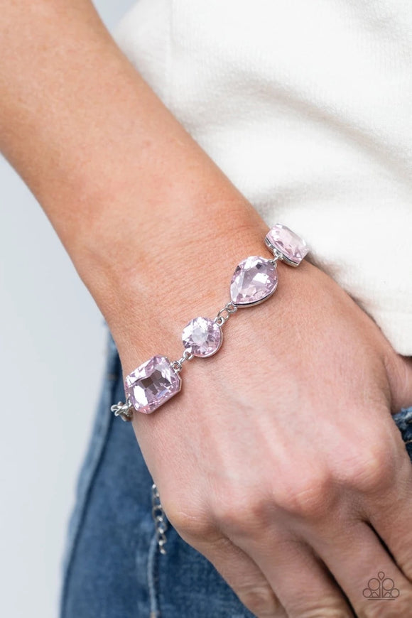 Paparazzi Accessories: Cosmic Treasure Chest - Pink Rhinestone Bracelet - Glitzygals5dollarbling Paparazzi Boutique 