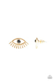 Paparazzi Don’t Blink Gold Post Earrings - Glitzygals5dollarbling Paparazzi Boutique 