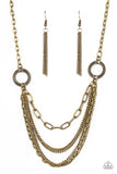 Chains of Command - brass - Paparazzi necklace - Glitzygals5dollarbling Paparazzi Boutique 