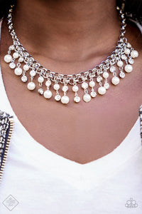 You May Kiss The Bride - White Pearls Necklace - Fashion Fix - December 2018 - Glitzygals5dollarbling Paparazzi Boutique 