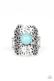 Paparazzi Flower Shower - Blue - Silver Flowers - Ring - Glitzygals5dollarbling Paparazzi Boutique 