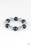 Paparazzi So Not Sorry - Blue Pearl - White Rhinestone Bracelet - Glitzygals5dollarbling Paparazzi Boutique 