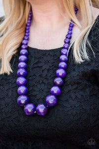 Paparazzi Effortlessly Everglades - Purple Wooden - Necklace & Earrings - Glitzygals5dollarbling Paparazzi Boutique 