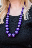 Paparazzi Effortlessly Everglades - Purple Wooden - Necklace & Earrings - Glitzygals5dollarbling Paparazzi Boutique 