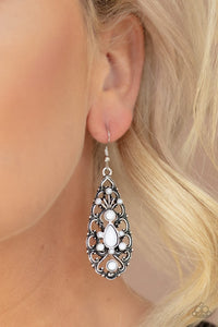 Fantastically Fanciful - white - Paparazzi earrings - Glitzygals5dollarbling Paparazzi Boutique 