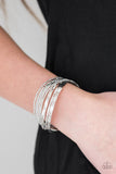 Paparazzi See A Pattern? - Silver - Hammered Silver Crisscross Stacked Cuff Bracelet - Glitzygals5dollarbling Paparazzi Boutique 