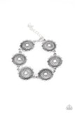Paparazzi Funky Flower Child - White Rhinestones - Ornate Silver Bracelet - Glitzygals5dollarbling Paparazzi Boutique 