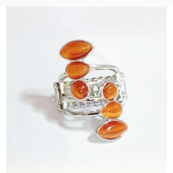 Paparazzi Wraparound Radiance Orange Moonstone Ring Exclusive - Glitzygals5dollarbling Paparazzi Boutique 