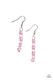 Paparazzi Trickle-Down Effect - Pink Prisms - Silver Link - Earrings - Glitzygals5dollarbling Paparazzi Boutique 