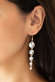Paparazzi Raining Rhinestones Gold Earring - Glitzygals5dollarbling Paparazzi Boutique 