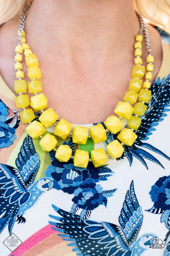 Paparazzi Summer Excursion Yellow Necklace - Glitzygals5dollarbling Paparazzi Boutique 