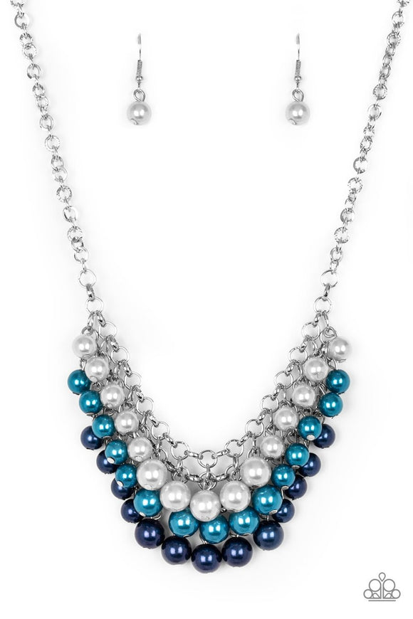 Paparazzi Run For The HEELS! - Blue Pearls - Necklace and matching Earrings - Glitzygals5dollarbling Paparazzi Boutique 