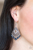 Paparazzi Gracefully Gatsby - Blue Pearly Fringe - White Rhinestones - Earrings - Glitzygals5dollarbling Paparazzi Boutique 