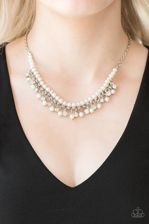 A Touch of Classy White ~ Paparazzi Necklace - Glitzygals5dollarbling Paparazzi Boutique 