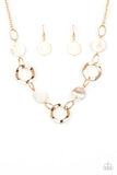 Paparazzi Bermuda Bliss - Gold - White Shell Discs - Necklace & Earrings - Glitzygals5dollarbling Paparazzi Boutique 