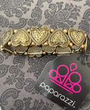 Paparazzi Rustic Heartthrob Brass Bracelet Exclusive - Glitzygals5dollarbling Paparazzi Boutique 