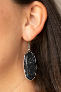 Paparazzi Stone Quest - Black Stone - Faux Marble Finish - Earrings - Glitzygals5dollarbling Paparazzi Boutique 