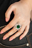 Paparazzi Triple Crown Twinkle Green Ring - Glitzygals5dollarbling Paparazzi Boutique 