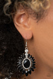 Paparazzi Big Time Twinkle – Black” Exclusive Rhinestones Earrings - Glitzygals5dollarbling Paparazzi Boutique 