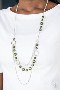 Paparazzi Party Dress Princess - Green Beads - Silver Hoops - Necklace and matching Earrings - Glitzygals5dollarbling Paparazzi Boutique 